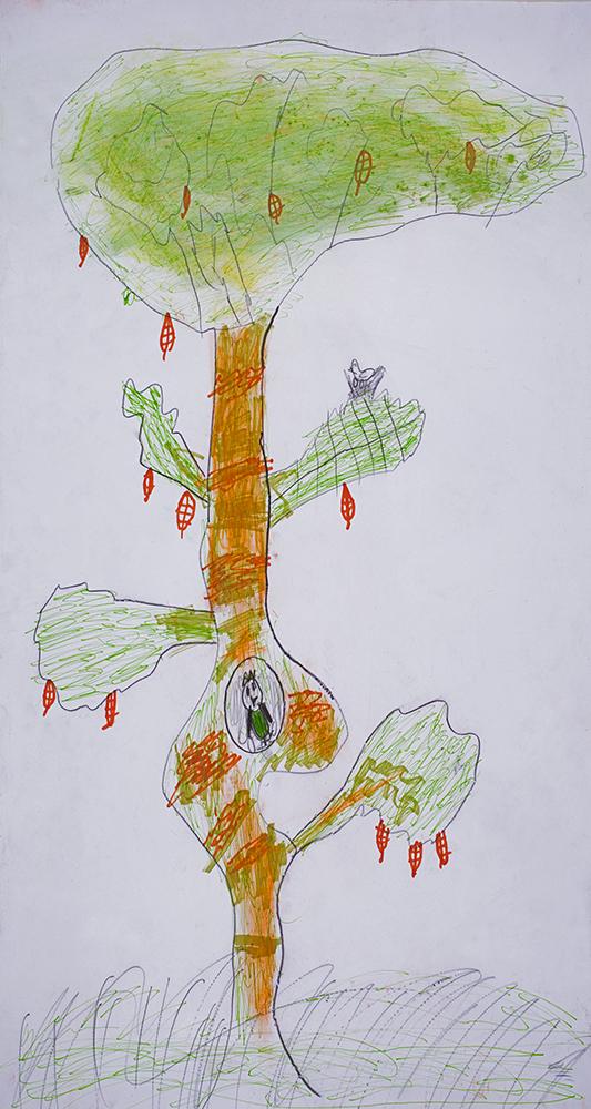 tree in the clouds drawing