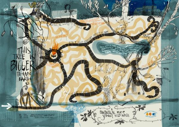 A Fantastical Map of Spinney Wild Woods  by Elena Arévalo Melville 